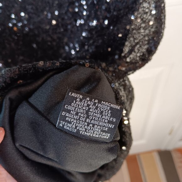 Seductions NWOT Black Sequins Bodycon Cocktail Formal Mini Dress Women Size S - Picture 14 of 16